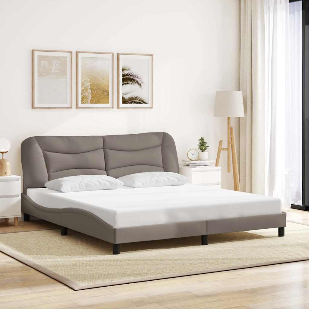 Bettgestell ohne Matratze "Hvar" Taupe 180x200 cm Stoff
