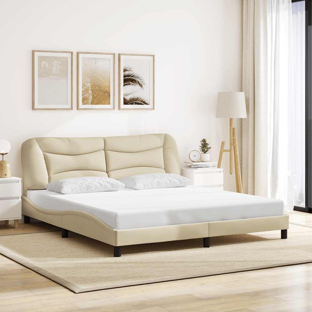 Bettgestell ohne Matratze "Hvar" Creme 180x200 cm Stoff