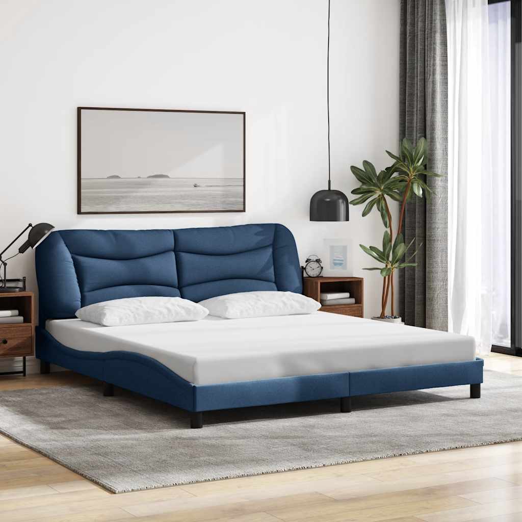 Bettgestell ohne Matratze "Hvar" Blau 180x200 cm Stoff