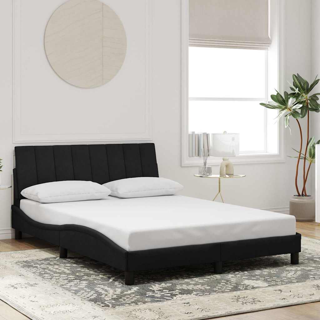 Bettgestell ohne Matratze "Hanko" Schwarz 120x200 cm Samt