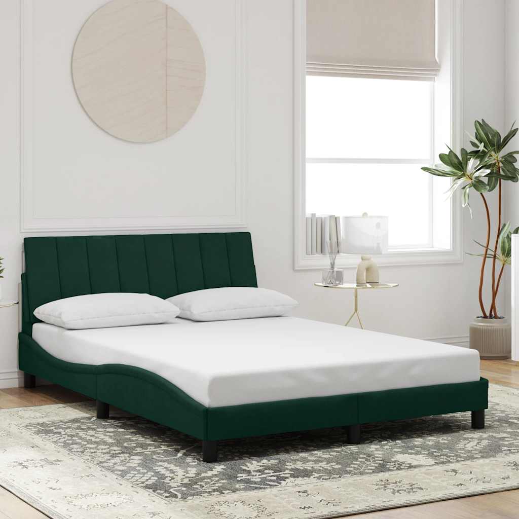 Bettgestell ohne Matratze "Hanko" Dunkelgrün 120x200 cm Samt