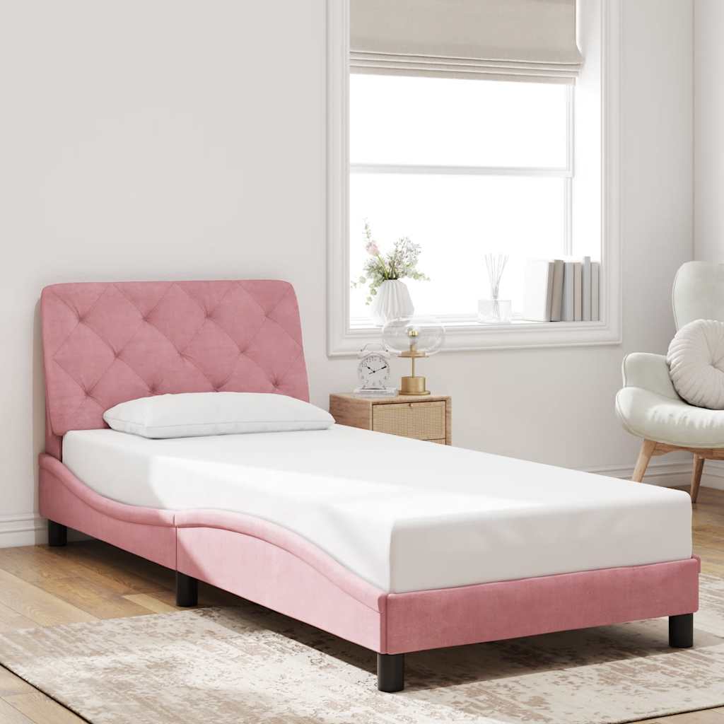 Bettgestell ohne Matratze Rosa 80x200 cm Samt