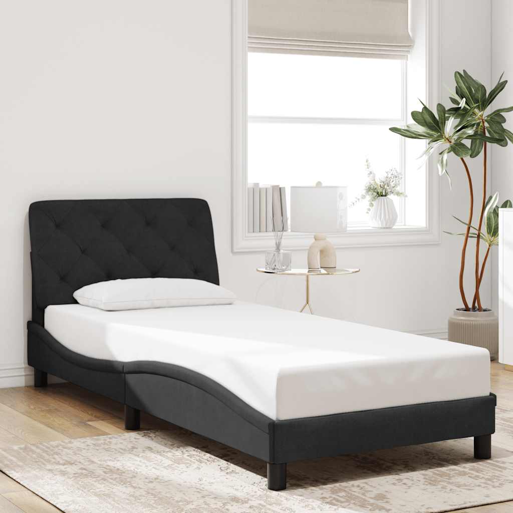 Bettgestell ohne Matratze Schwarz 90x190 cm Samt