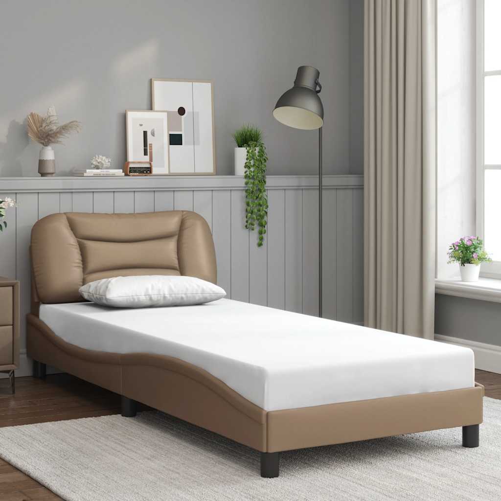Bettgestell ohne Matratze "Hvar" Cappuccino-Braun 80x200 cm Kunstleder