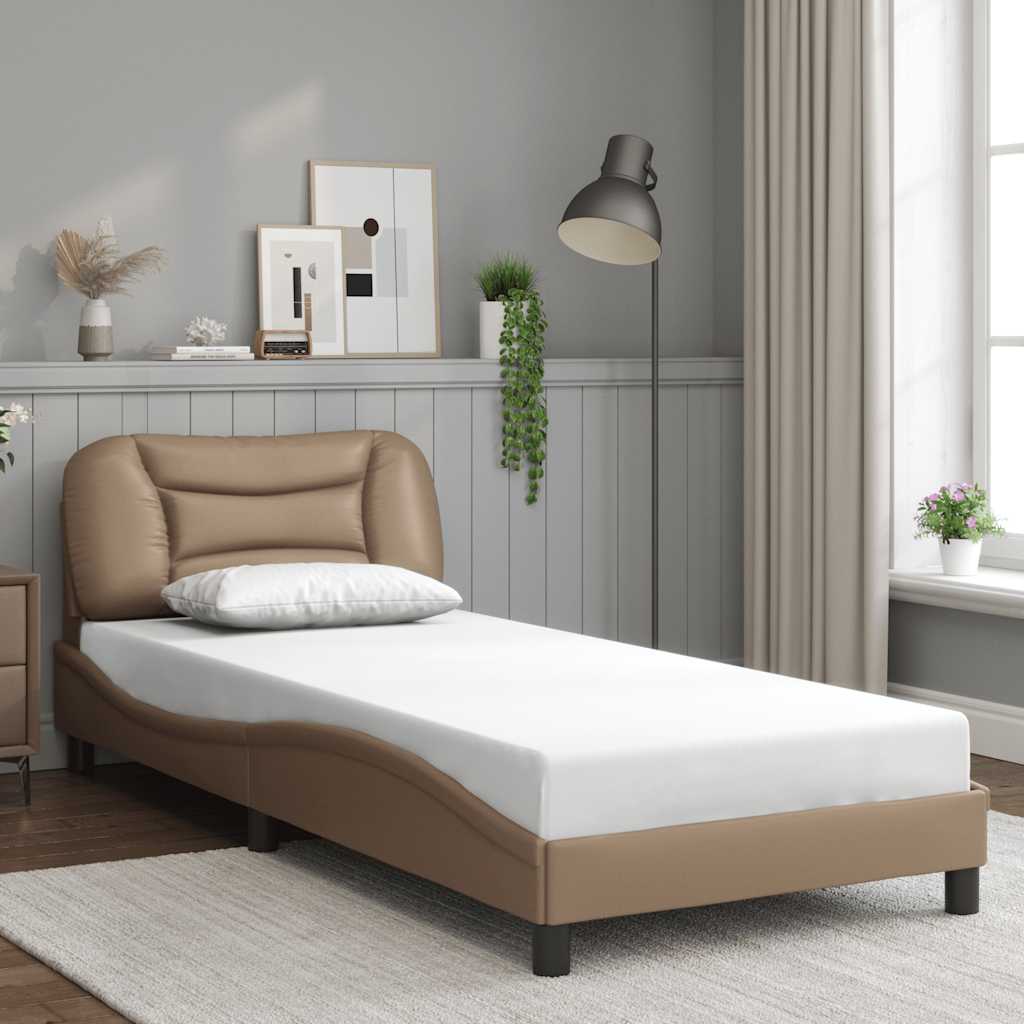 Bettgestell ohne Matratze "Hvar" Cappuccino-Braun 90x190 cm Kunstleder
