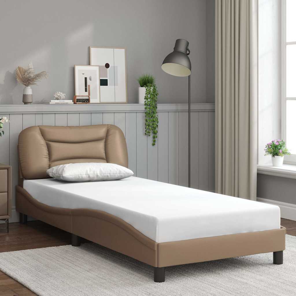 Bettgestell ohne Matratze "Hvar" Cappuccino-Braun 90x200 cm Kunstleder