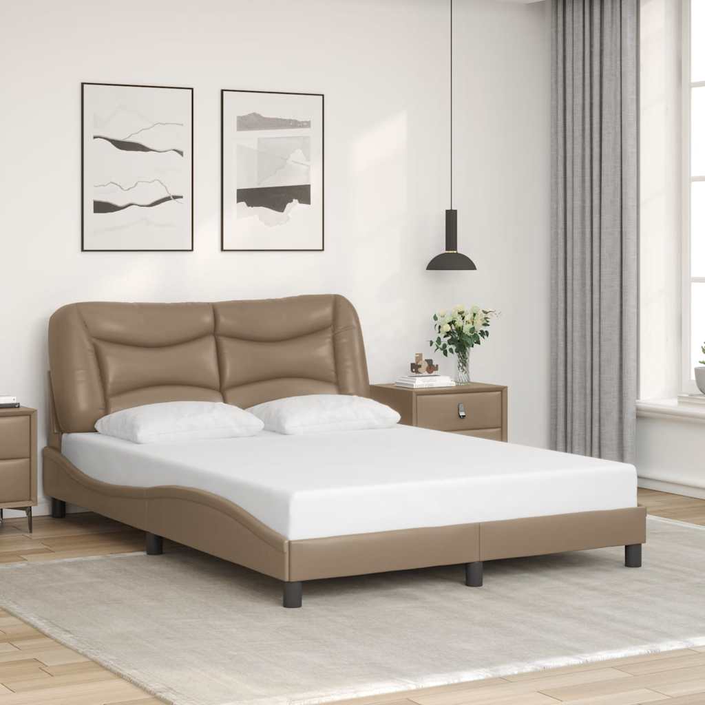 Bettgestell ohne Matratze "Hvar" Cappuccino-Braun 120x200 cm Kunstleder