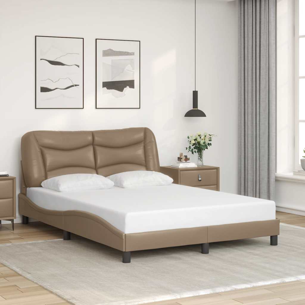 Bettgestell ohne Matratze "Hvar" Cappuccino-Braun 140x190 cm Kunstleder