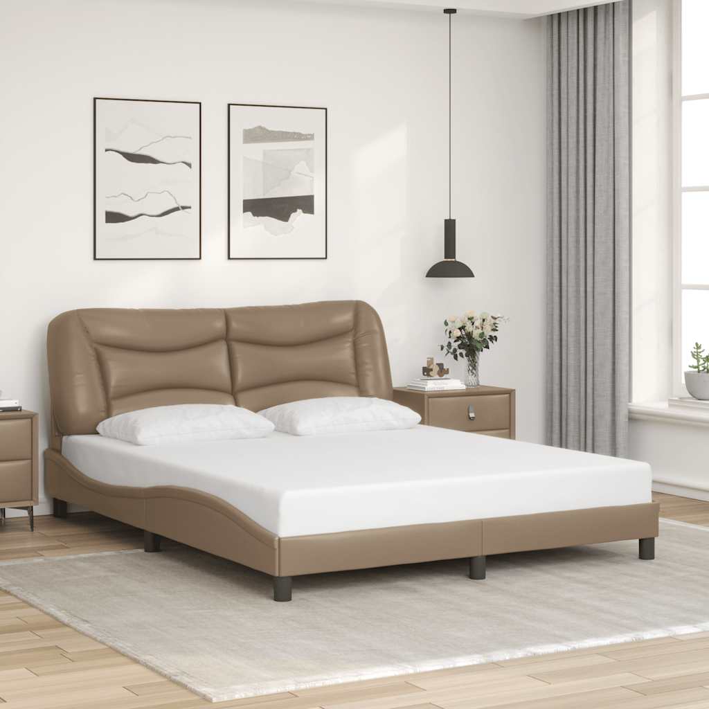 Bettgestell ohne Matratze "Hvar" Cappuccino-Braun 160x200 cm Kunstleder