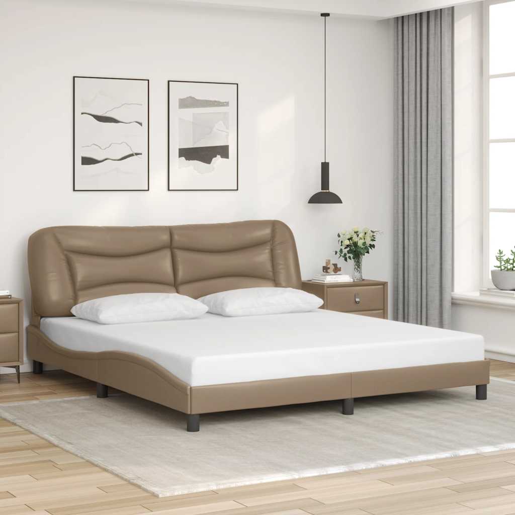 Bettgestell ohne Matratze "Hvar" Cappuccino-Braun 180x200 cm Kunstleder