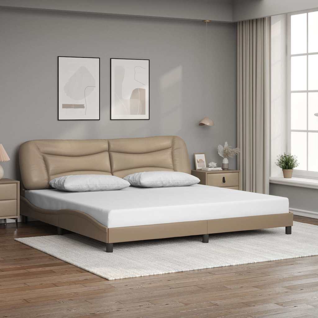 Bettgestell ohne Matratze "Hvar" Cappuccino-Braun 200x200 cm Kunstleder