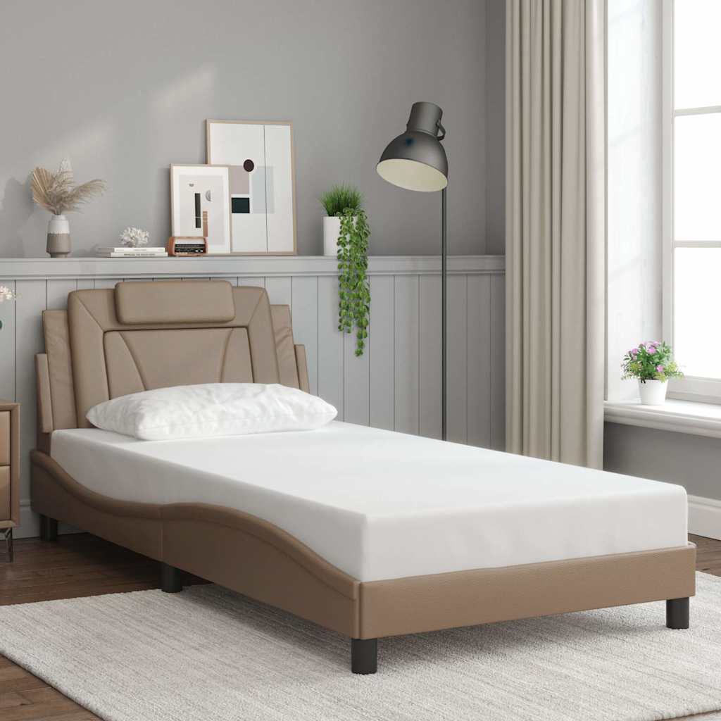 Bettgestell "Viana" ohne Matratze Cappuccino-Braun 100x200 cm Kunstleder