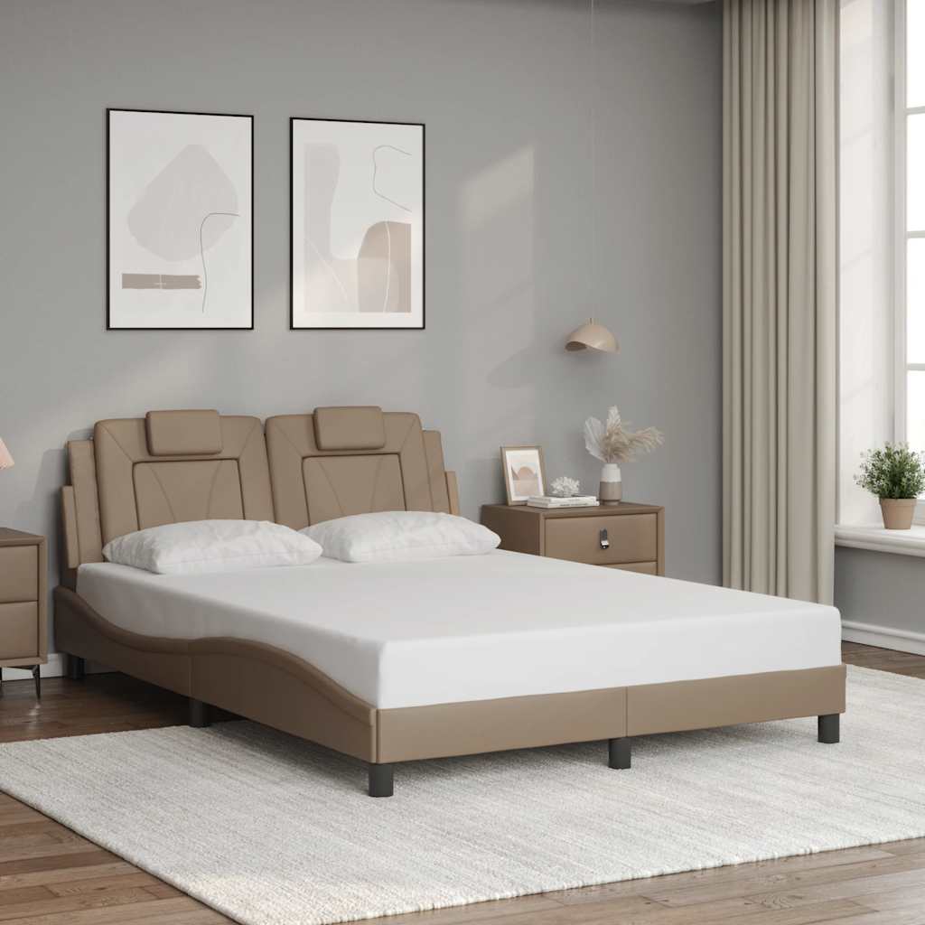 Bettgestell "Viana" ohne Matratze Cappuccino-Braun 120x200 cm Kunstleder