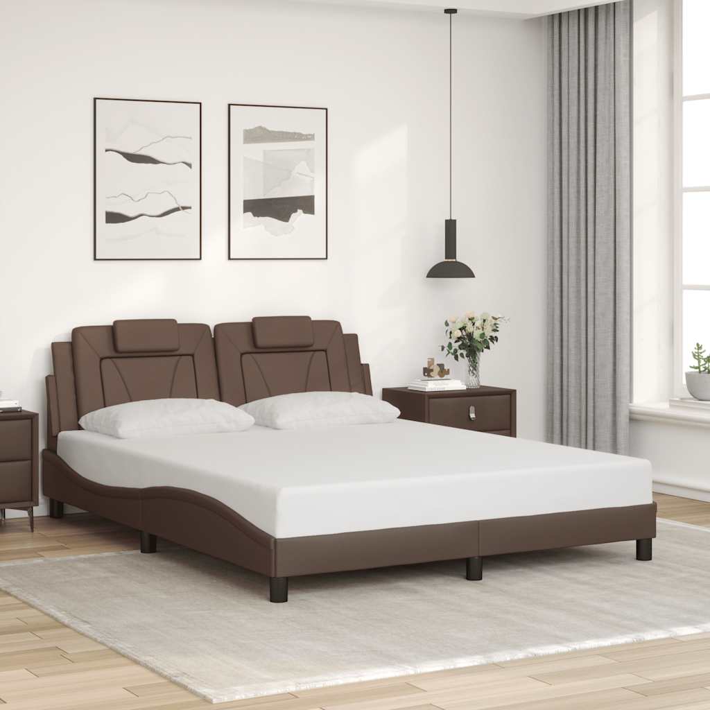 Bettgestell "Viana" ohne Matratze Braun 160x200 cm Kunstleder