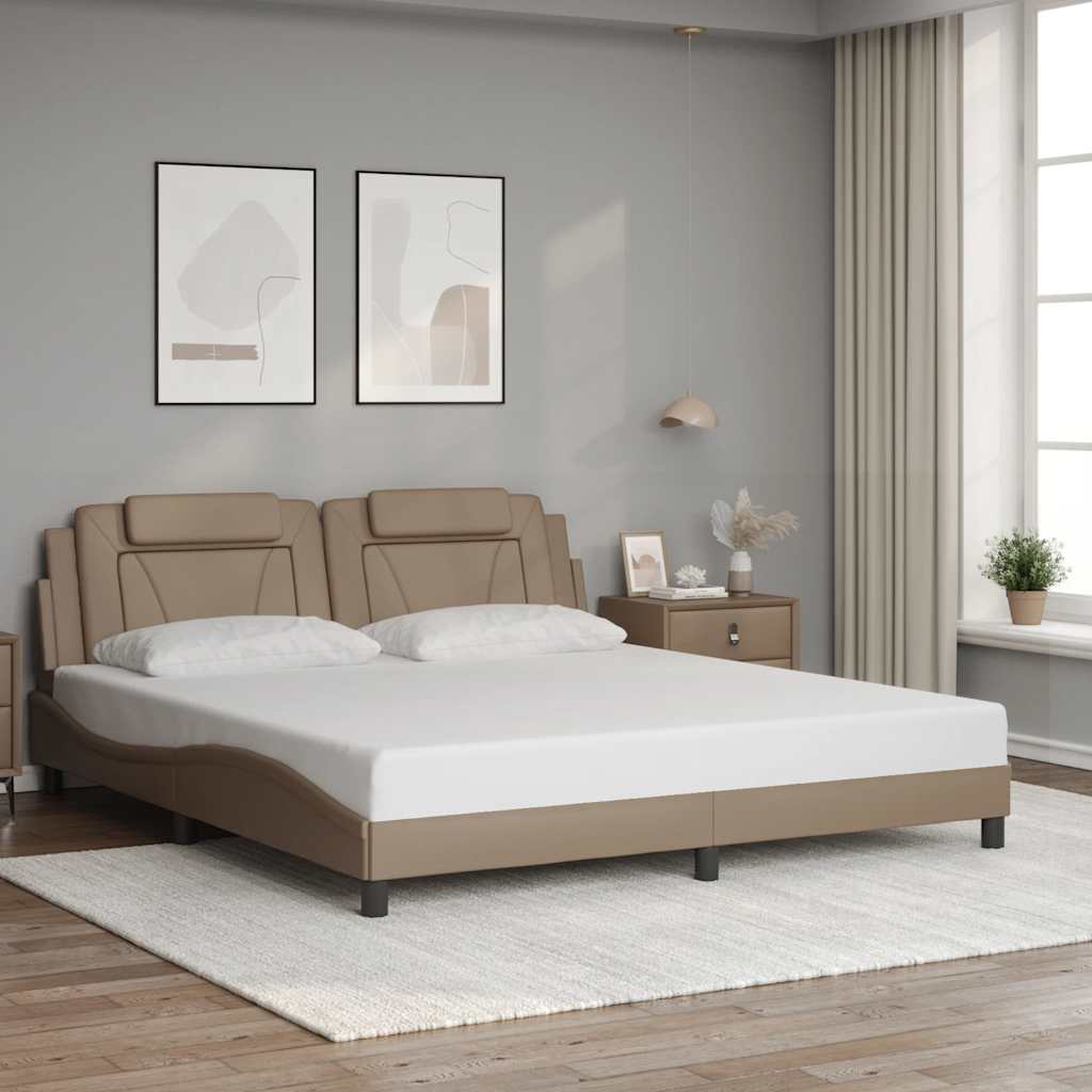 Bettgestell "Viana" ohne Matratze Cappuccino-Braun 180x200 cm Kunstleder