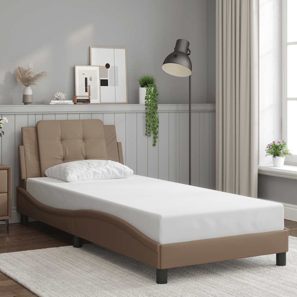 Bettgestell ohne Matratze "Zadar" Cappuccino-Braun 90x200 cm Kunstleder