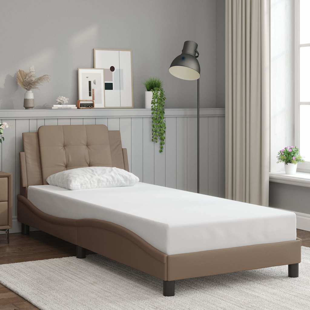Bettgestell ohne Matratze "Zadar" Cappuccino-Braun 100x200 cm Kunstleder