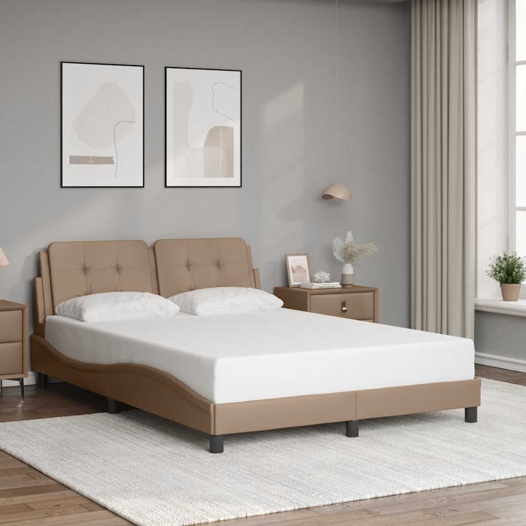 Bettgestell ohne Matratze "Zadar" Cappuccino-Braun 140x190 cm Kunstleder