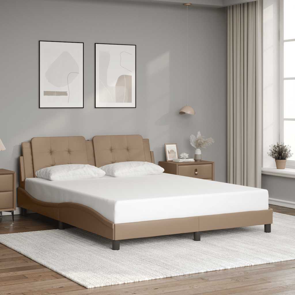 Bettgestell ohne Matratze "Zadar" Cappuccino-Braun 160x200 cm Kunstleder
