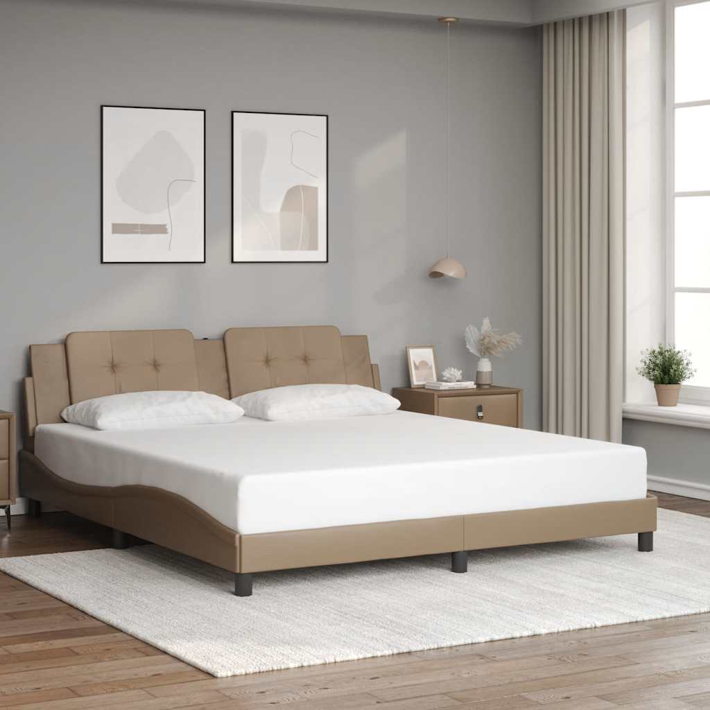 Bettgestell ohne Matratze "Zadar" Cappuccino-Braun 180x200 cm Kunstleder