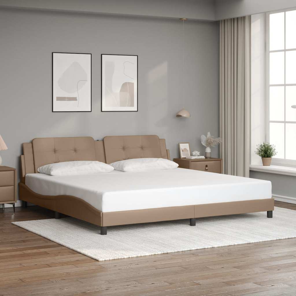 Bettgestell ohne Matratze "Zadar" Cappuccino-Braun 200x200 cm Kunstleder
