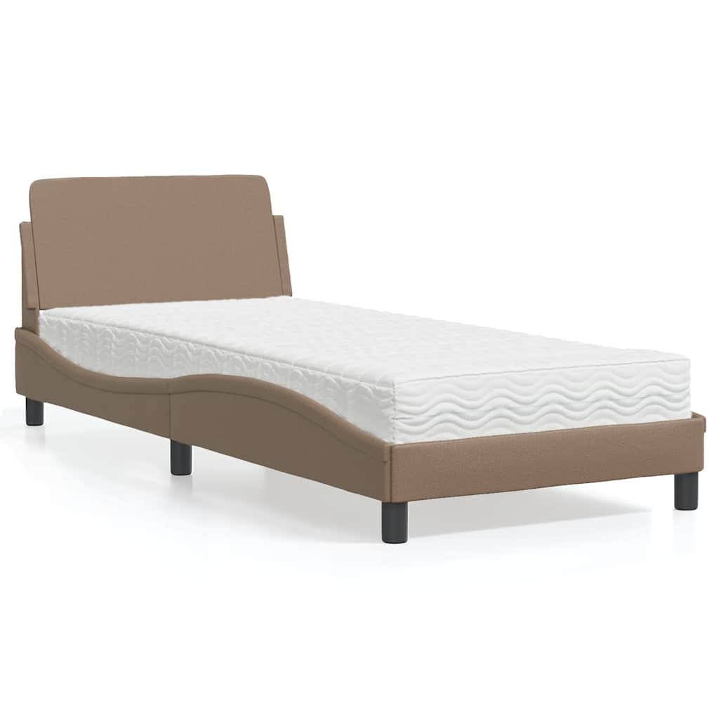 Bett mit Matratze "Dover" Cappuccino-Braun 80x200 cm Kunstleder