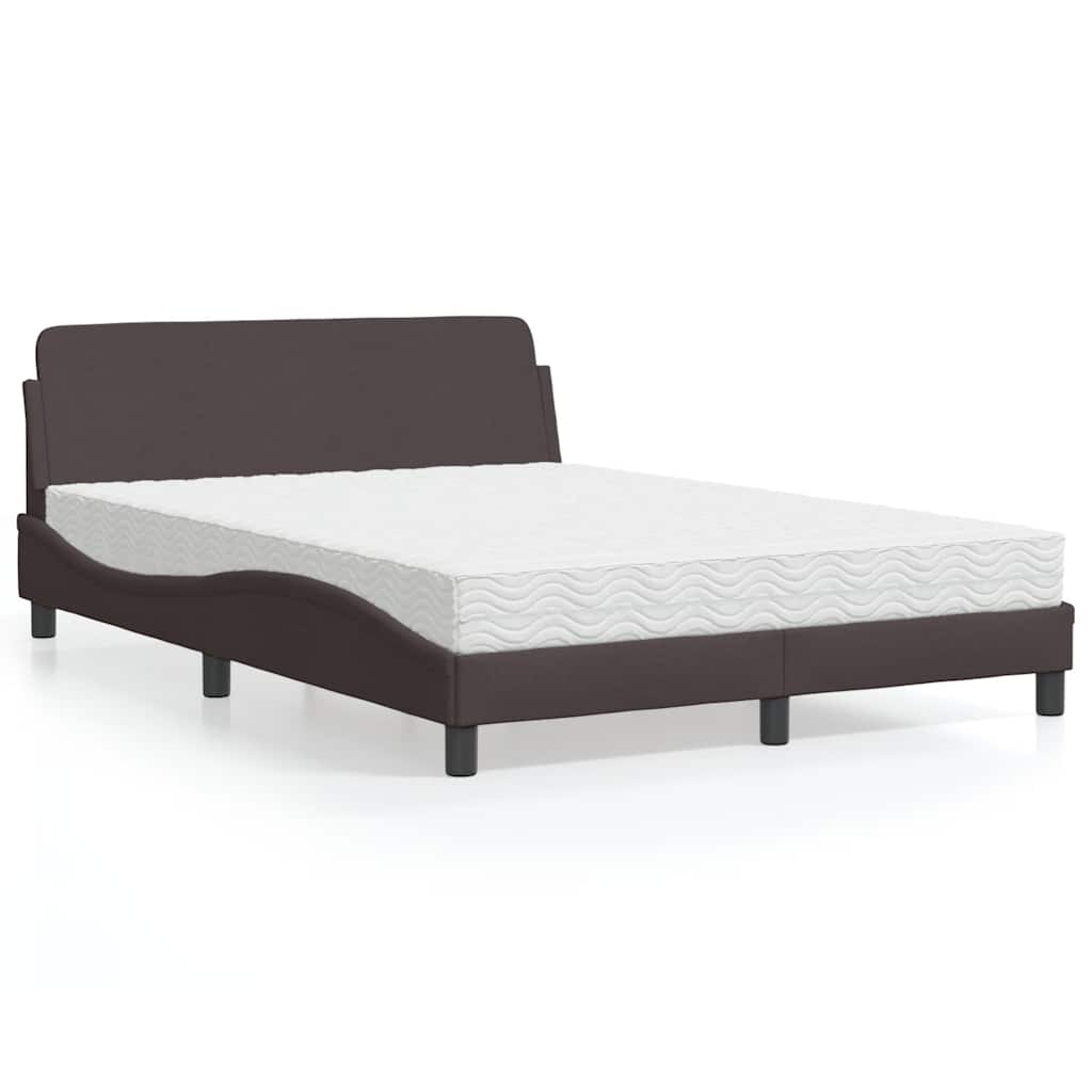 Bett mit Matratze "Dover" Dunkelbraun 120x200 cm Stoff