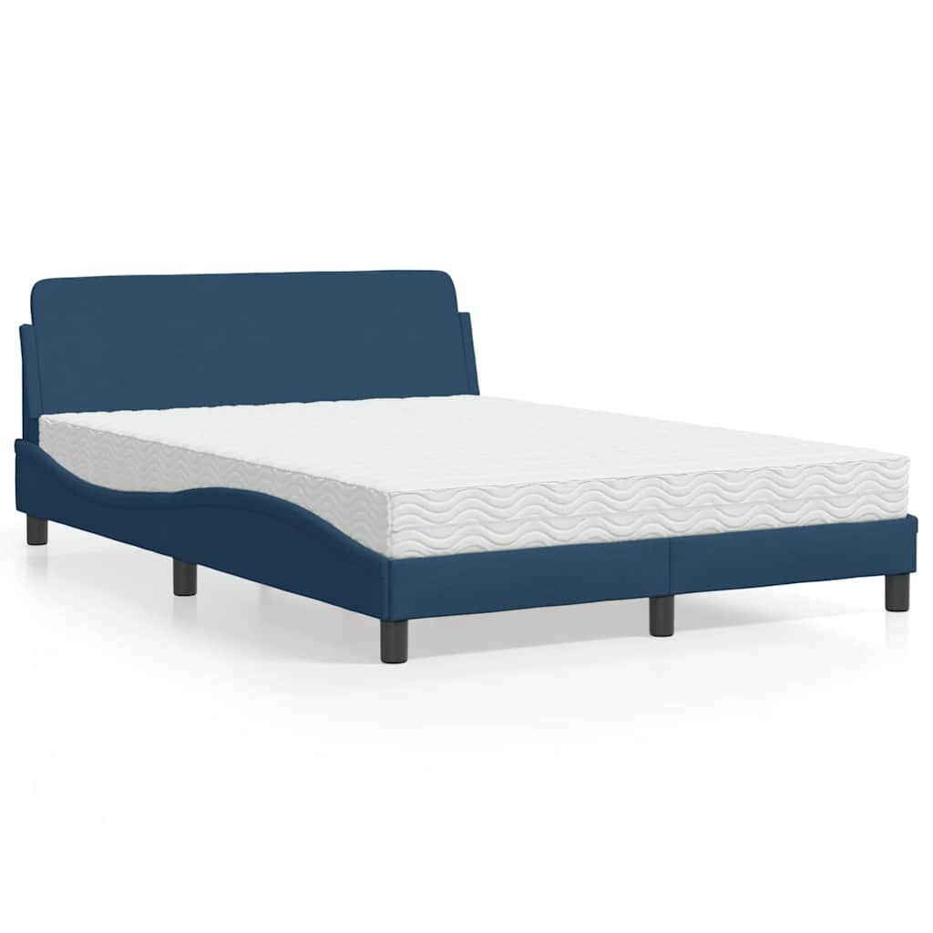 Bett mit Matratze "Dover" Blau 120x200 cm Stoff