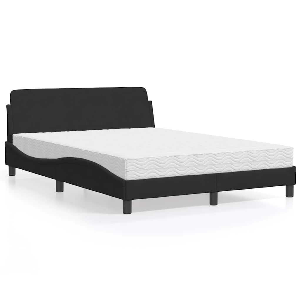 Bett mit Matratze "Dover" Schwarz 120x200 cm Samt