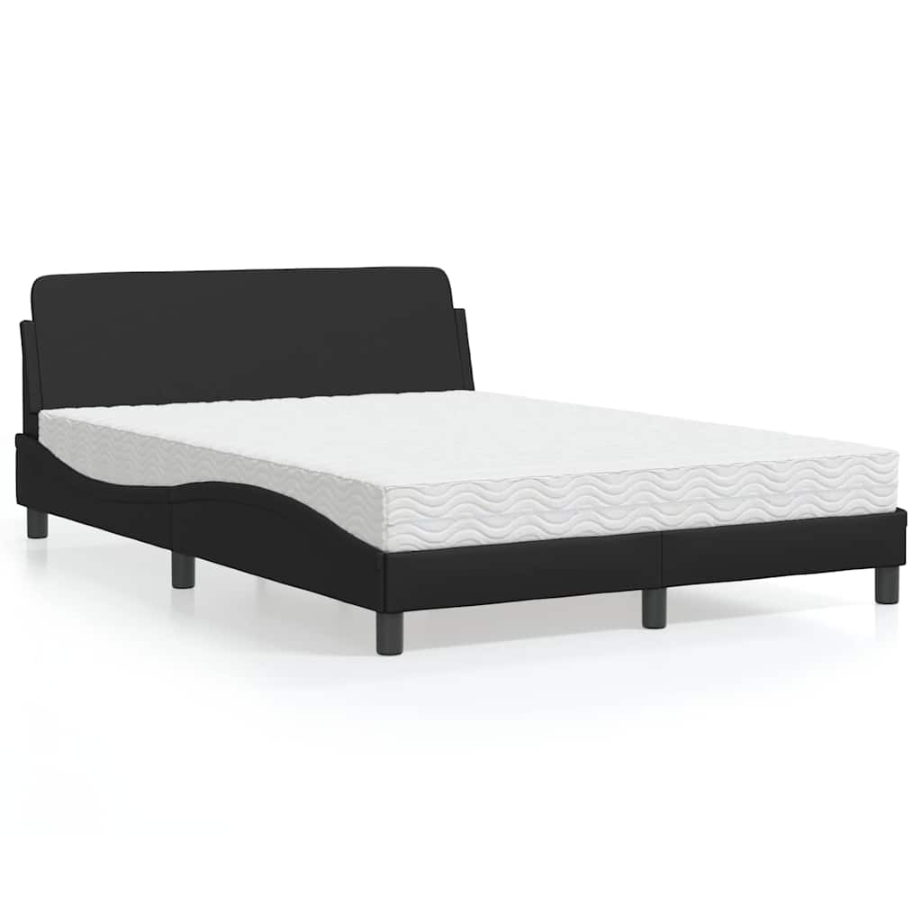 Bett mit Matratze "Dover" Schwarz 120x200 cm Kunstleder