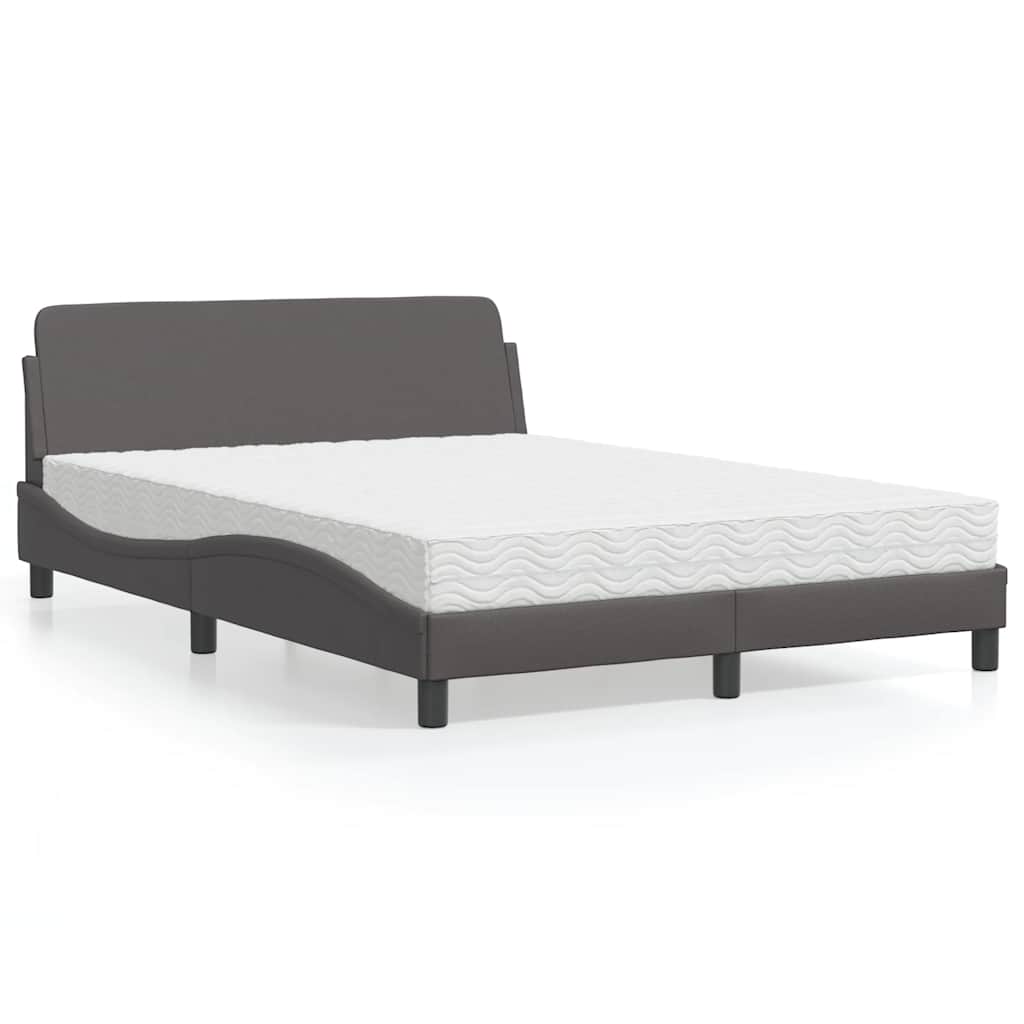 Bett mit Matratze "Dover" Grau 120x200 cm Kunstleder