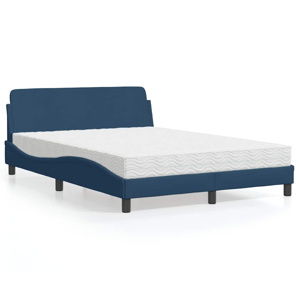 Bett mit Matratze "Dover" Blau 140x200 cm Stoff