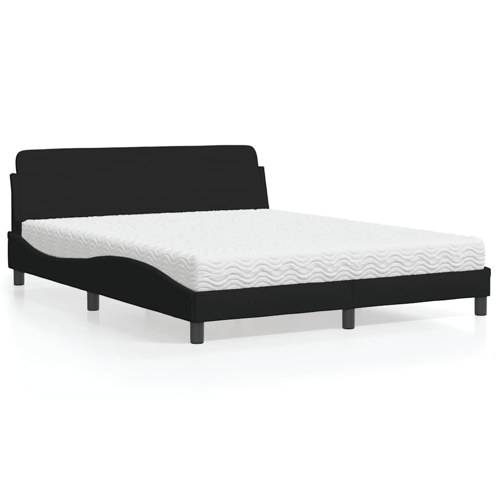 Bett mit Matratze "Dover" Schwarz 160x200 cm Stoff