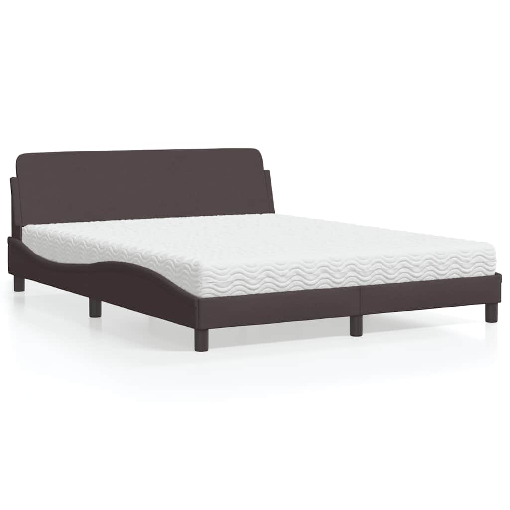 Bett mit Matratze "Dover" Dunkelbraun 160x200 cm Stoff
