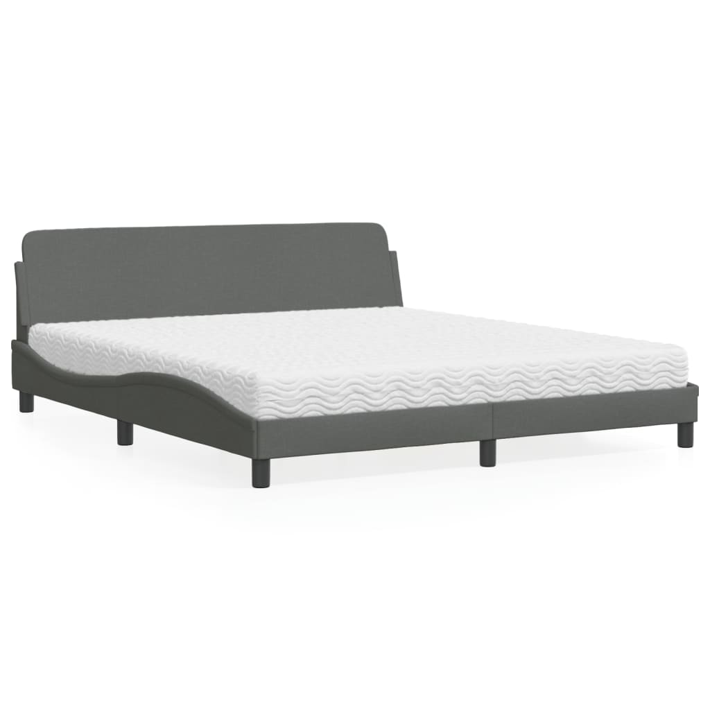 Bett mit Matratze "Dover" Dunkelgrau 180x200 cm Stoff