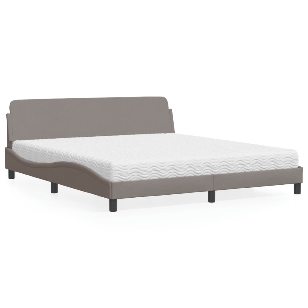 Bett mit Matratze "Dover" Taupe 180x200 cm Stoff