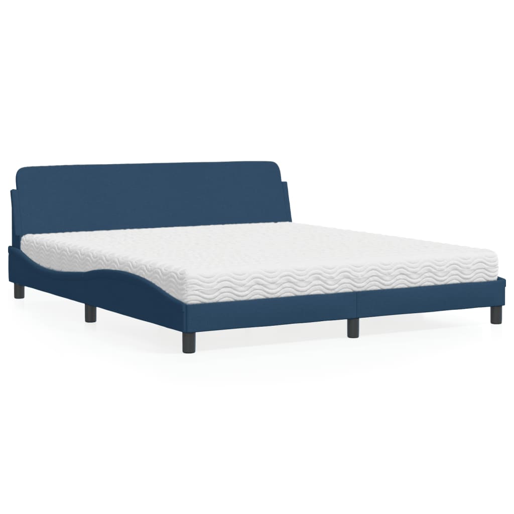 Bett mit Matratze "Dover" Blau 180x200 cm Stoff