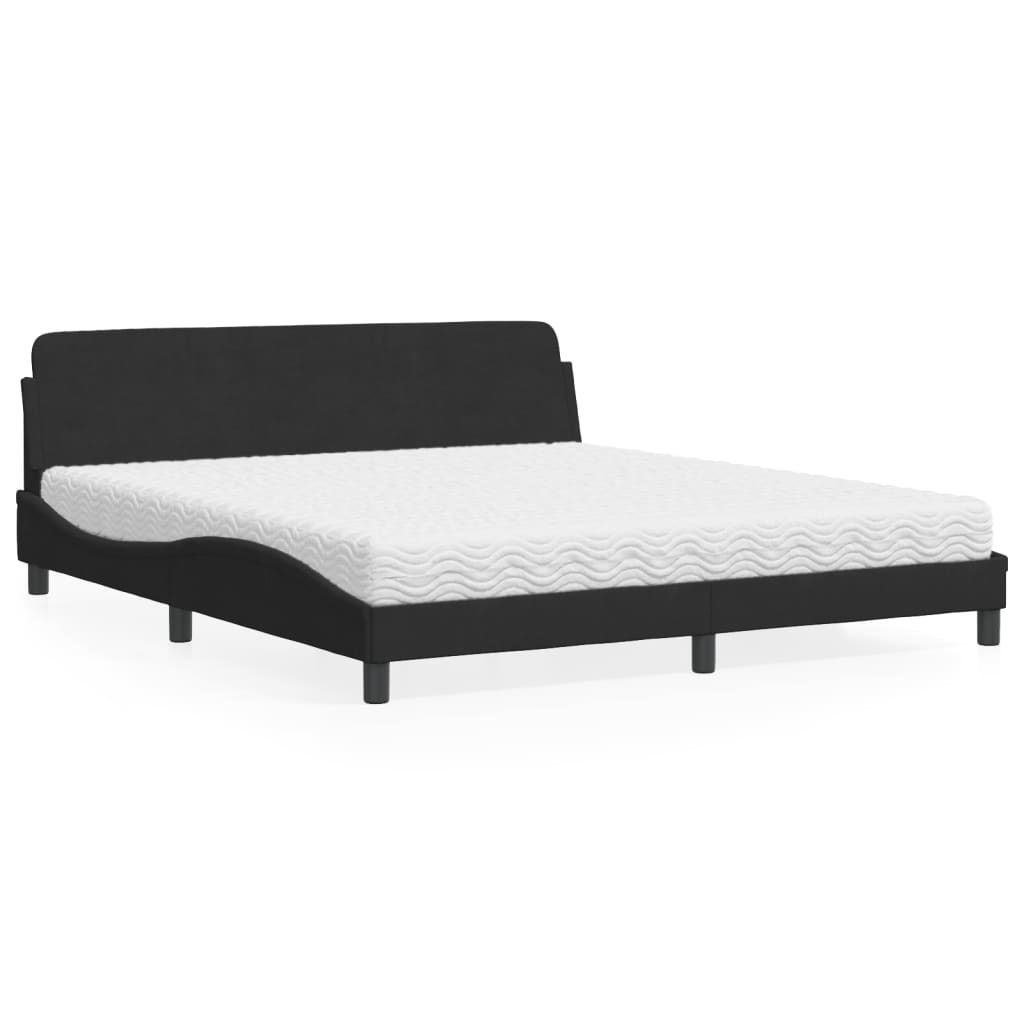 Bett mit Matratze "Dover" Schwarz 180x200 cm Samt