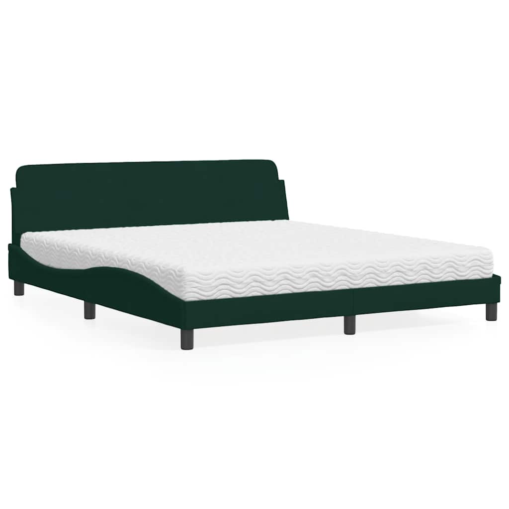Bett mit Matratze "Dover" Dunkelgrün 180x200 cm Samt