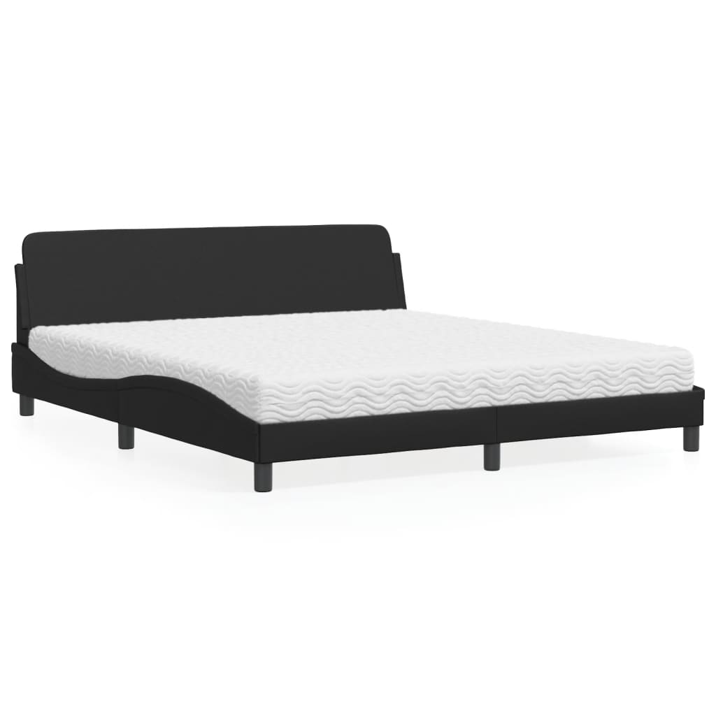 Bett mit Matratze "Dover" Schwarz 180x200 cm Kunstleder