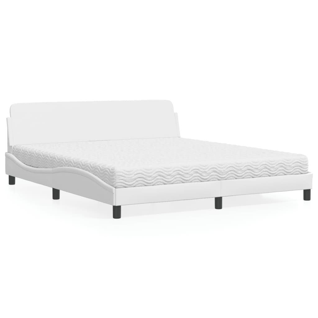 Bett mit Matratze "Dover" Weiß 180x200 cm Kunstleder