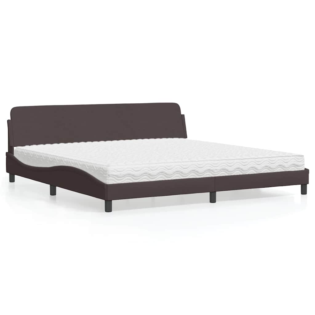 Bett mit Matratze "Dover" Dunkelbraun 200x200 cm Stoff