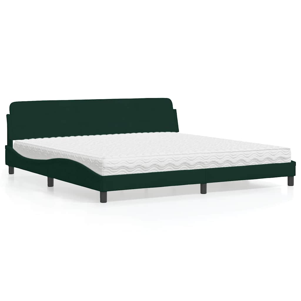 Bett mit Matratze "Dover" Dunkelgrün 200x200 cm Samt