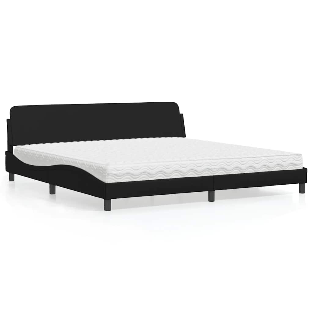 Bett mit Matratze "Dover" Schwarz 200x200 cm Kunstleder