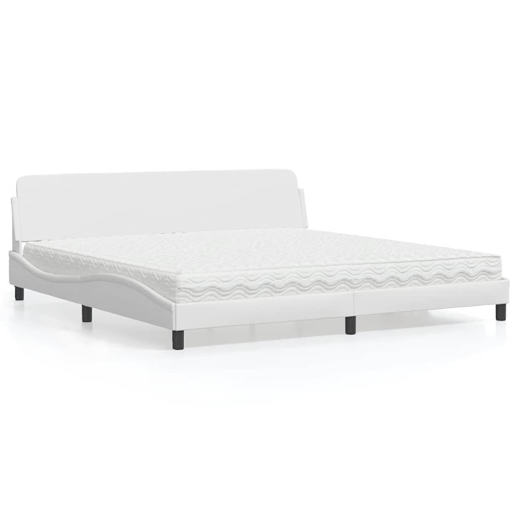 Bett mit Matratze "Dover" Weiß 200x200 cm Kunstleder