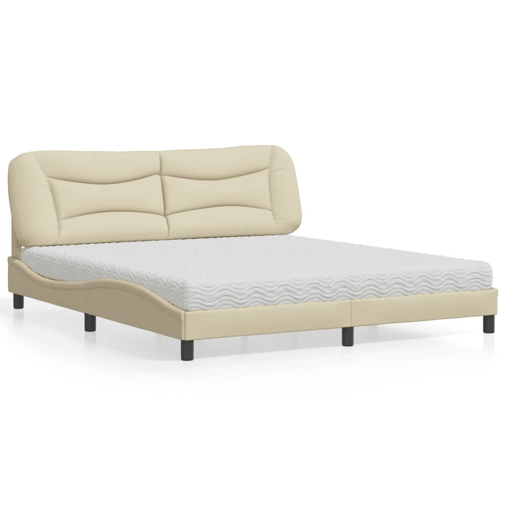 Bett mit Matratze "Hvar" Creme 180x200 cm Stoff