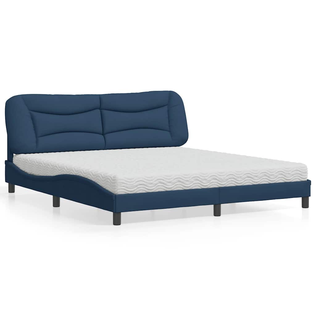 Bett mit Matratze "Hvar" Blau 180x200 cm Stoff