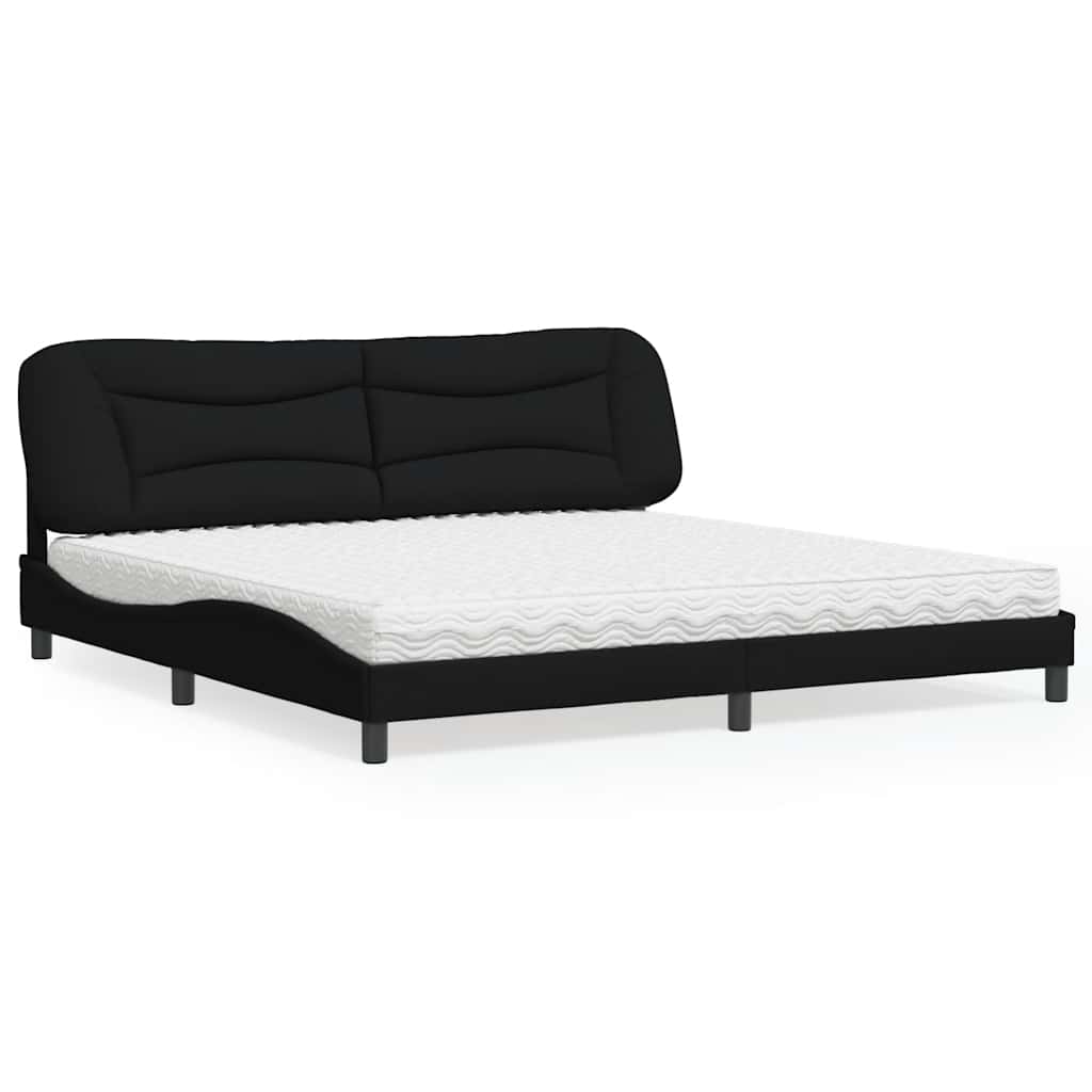 Bett mit Matratze "Hvar" Schwarz 200x200 cm Stoff
