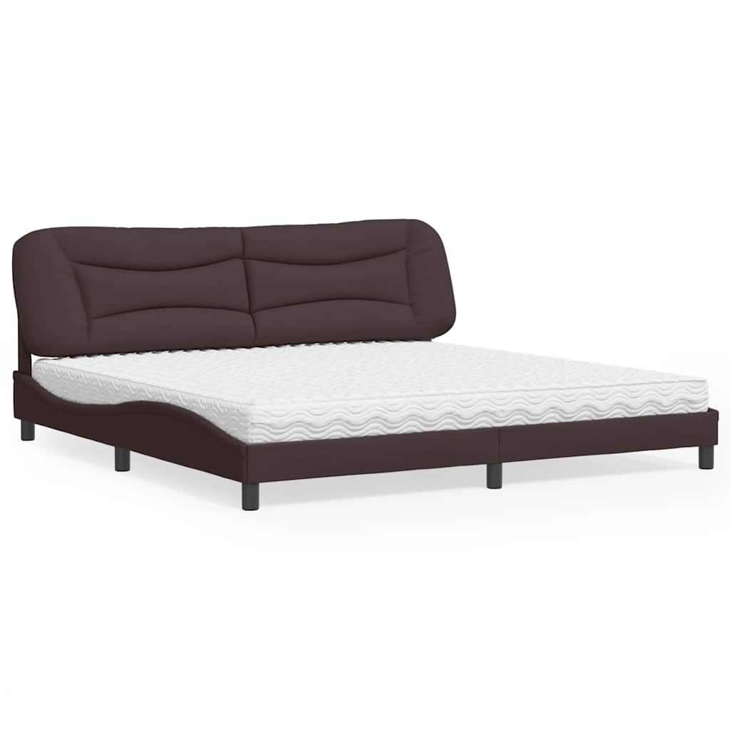 Bett mit Matratze "Hvar" Dunkelbraun 200x200 cm Stoff