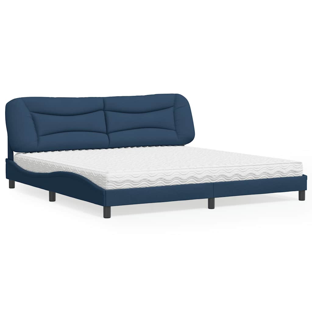 Bett mit Matratze "Hvar" Blau 200x200 cm Stoff